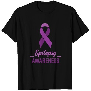 Discover Large Purple Ribbon For Epilepsy Awareness T-Shirts