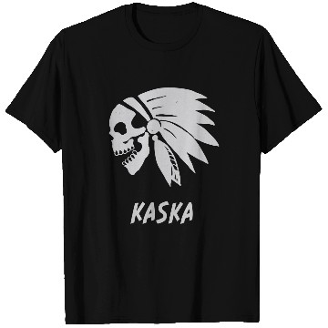 Discover Kaska Native American Indian Born Freedom Evil Skull T-Shirts