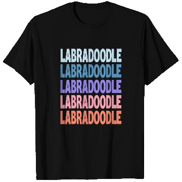 Discover Funny Modern Repeated Text Design Labradoodle T-Shirts