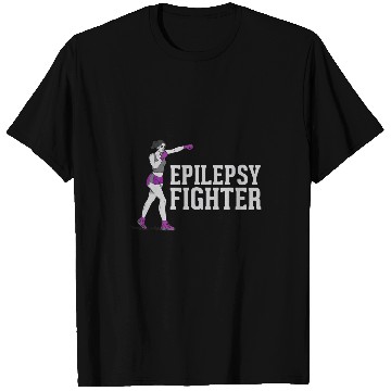 Discover Epilepsy Fighter Support Awareness Warrior Purple Gloves T-Shirts