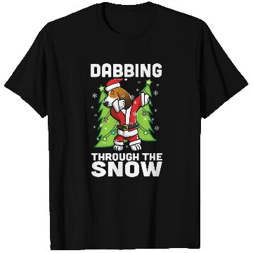 Discover Dabbings Through The Snow Basset Hound Christmas Dog T-Shirts