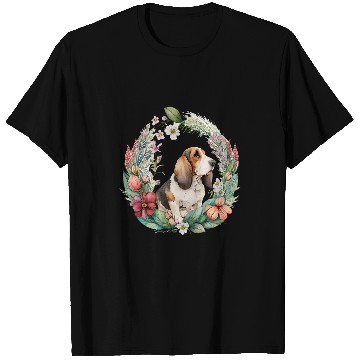 Discover Cute Flower summer Floral Basset Hound T-Shirts