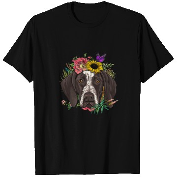 Discover Floral German Shorthaired Pointer Botanical Plant Flower GSP T-Shirts