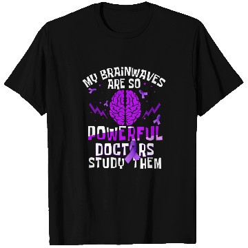 Discover Kids Epilepsy Awareness Powerful Brainwaves Purple T-Shirts