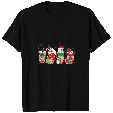 Discover Dog Samoyed Christmas Coffee Red Peppermint Latte Iced Samoyed T-Shirts