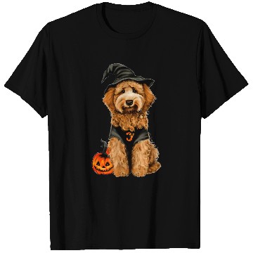Discover Halloween Goldendoodle dressed as a witch T-Shirts