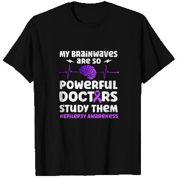Discover Kids Epilepsy Awareness Brainwaves Purple T-Shirts