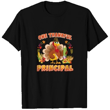 Discover one thankful principal turkey thanksgiving grateful blessed T-Shirts