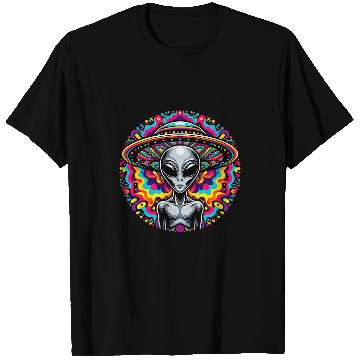 Discover Cosmic Encounter Alien Tee psychedelics UFO Art 4 T-Shirts