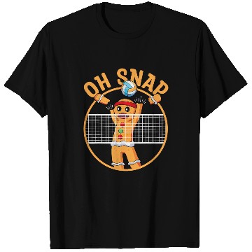 Discover Christmas Volleyball Gingerbread Man Blocker Oh Snap T-Shirts