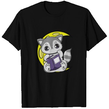 Discover Cute Racoon Reading A Spell Book For Magician And Book Lover T-Shirts