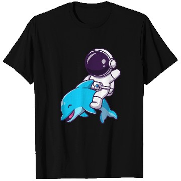 Discover Funny Astronaut on Dolphin in Space Cool Dolphin Astronaut T-Shirts