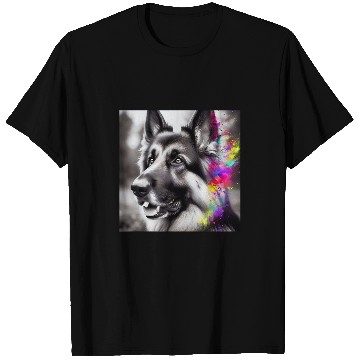 Discover Colorful Gaze German Shepherd Charm 2 T-Shirts
