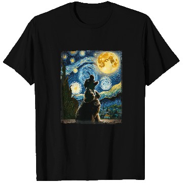 Discover Cocker Spaniel Dog Art Van Gogh Starry Night Cocker Spaniel T-Shirts