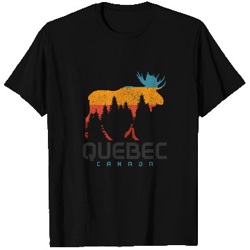 Discover Quebec Canada vintages Pride Souvenir Moose Nature T-Shirts