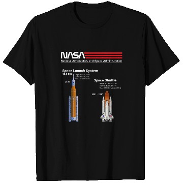 Discover Lacrosse Gift NASA Space Shuttle and Space Launch System Worm Logo T-Shirts