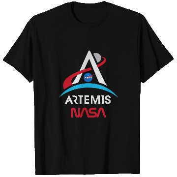 Discover Lacrosse Gift NASA Artemis Mission Worm Logo T-Shirts
