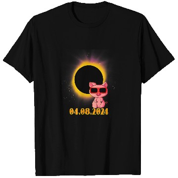 Discover Solar Eclipse 2024 Pig Wearing Solar Eclipse Glasses T-Shirts