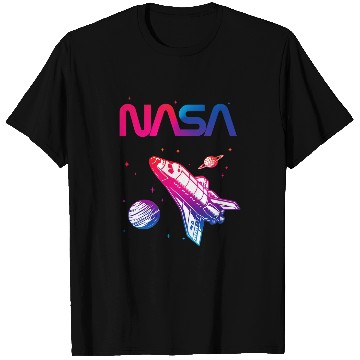 Discover Lacrosse Gift NASA Space Shuttle Saturn Planet Worm Logo T-Shirts