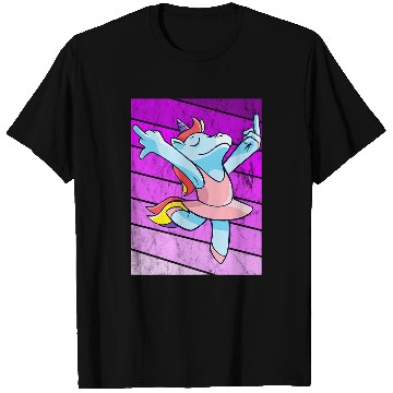 Discover Ballerina Unicorns Cute Ballet Dancer Retro Sunset Dancing T-Shirts