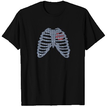Discover Versailles rib cage rhinestone zip up T-Shirts