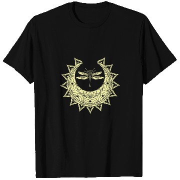 Discover Stargazer Mystical Wicca Insect Dragonfly Crescent Moon T-Shirts