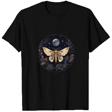 Discover Moth Full Moon Witch Art T-Shirts