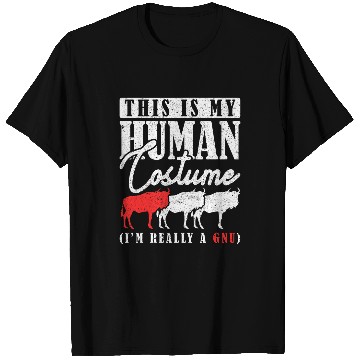 Discover This Is My Human Costume IM Really A Gnu Gnu Design T-Shirts