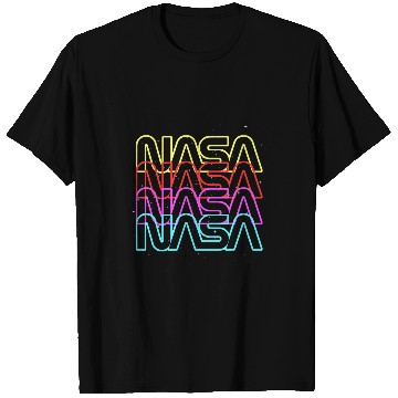 Discover Lacrosse Gift NASA Rainbow Repeat Word Worm Logo T-Shirts