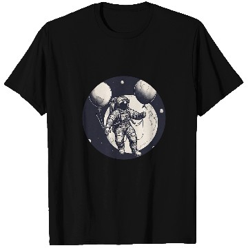 Discover Galactic Astronaut Explorer Holding Planet Balloons STEM 1 T-Shirts