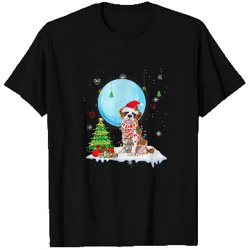 Discover Cute Saint Bernard Christmas Dog Lights Lover Tee T-Shirts