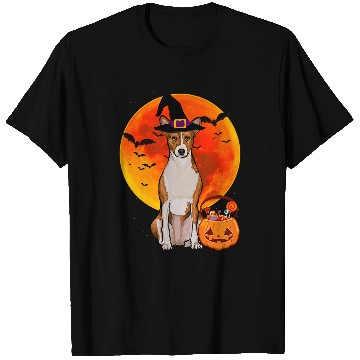 Discover Dog Halloween Basenji Jack O Lantern Pumpkin T-Shirts