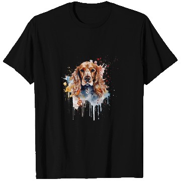 Discover Colorful Cocker Spaniel watercolor art T-Shirts