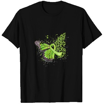 Discover Lime Green Ribbon Lyme Disease Awareness Dripping Butterfly T-Shirts