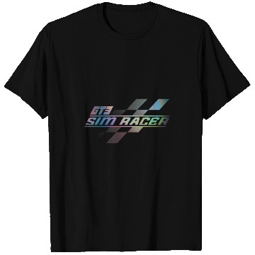 Discover Sim racing or sim racer checkered flag T-Shirts
