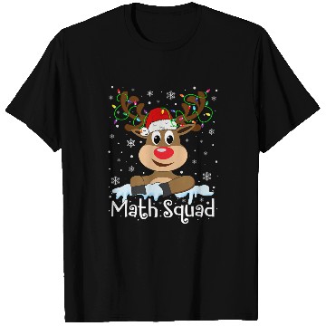 Discover Math Teacher Squad Reindeer Christmas Teacher xmass Lights T-Shirts