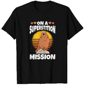 Discover Lacrosse Gift On a superstition mission Happy Groundhog Day Woodchuck T-Shirts