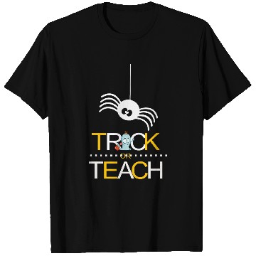 Discover Trick or Teach Teacher Halloween Party Creepy Spider T-Shirts