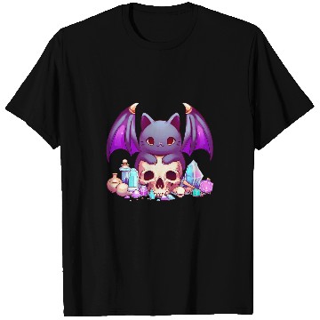 Discover Goth art Kawaii cat and skull T-Shirts