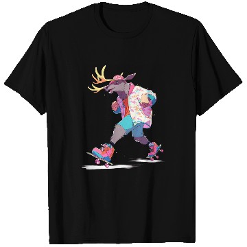 Discover Roller Skating Funny Moose Skater Roller Skates T-Shirts