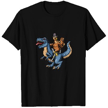 Discover Turkey Riding TRexs Dinosaur Thanksgiving Day Pilgrim T-Shirts