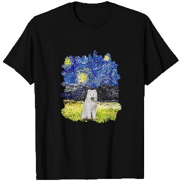 Discover Dog Samoyed Starry Night Impressionist Dog Art Samoyed T-Shirts