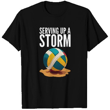 Discover Serving Up A Storm Funny Beach Volleyball T-Shirts