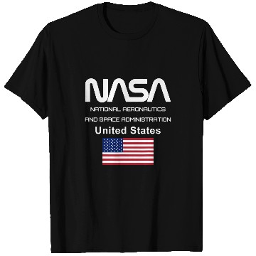 Discover Lacrosse Gift NASA US Flag Worm Logo T-Shirts