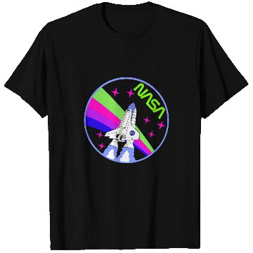 Discover Lacrosse Gift NASA Space Shuttle Worm Logo Rainbow T-Shirts