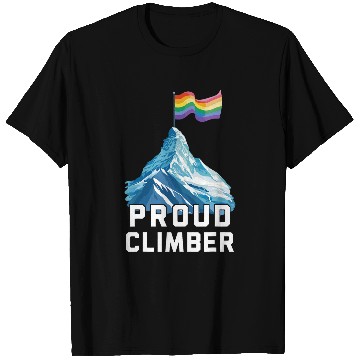 Discover Proud Climber Rainbow Flag Love Queer Pride Month Climbing T-Shirts