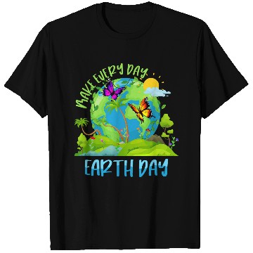 Discover Make Everyday Earth Day 2Earth Butterfly Environmental T-Shirts