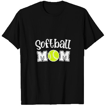 Discover Softball Mom w Yellow Softball White Design T-Shirts