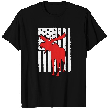 Discover USA American Flag Moose Theme Idea For Elk Lovers T-Shirts