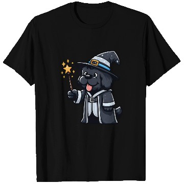 Discover Newfoundland Dog Wizard Funny Magic T-Shirts